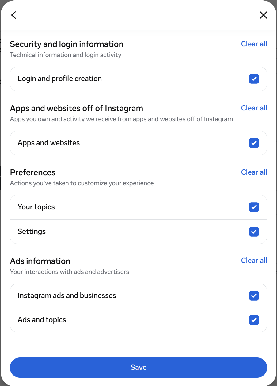 Instagram export step 6